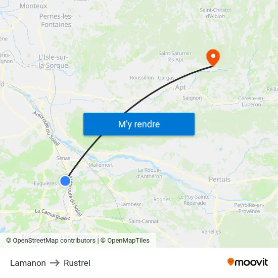 Lamanon to Rustrel map