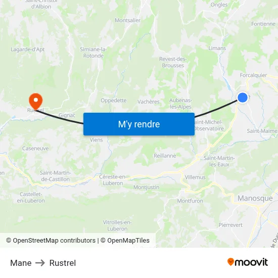 Mane to Rustrel map