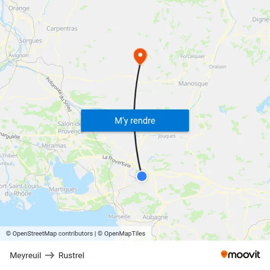 Meyreuil to Rustrel map