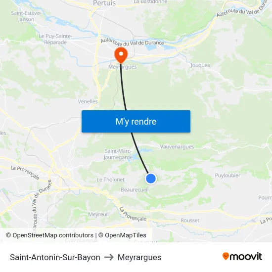Saint-Antonin-Sur-Bayon to Meyrargues map