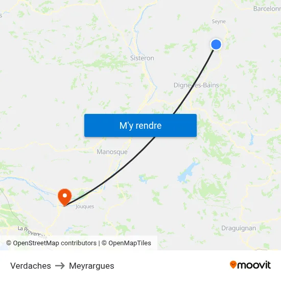 Verdaches to Meyrargues map