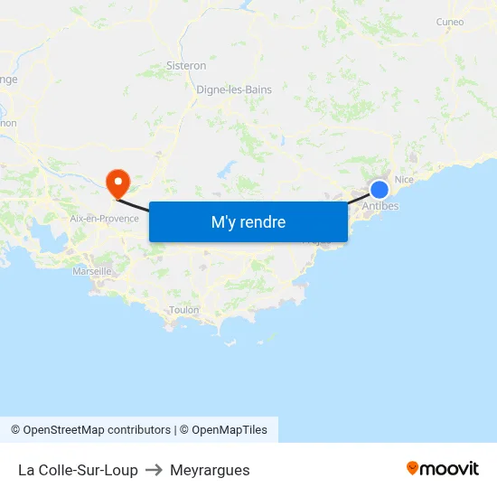 La Colle-Sur-Loup to Meyrargues map