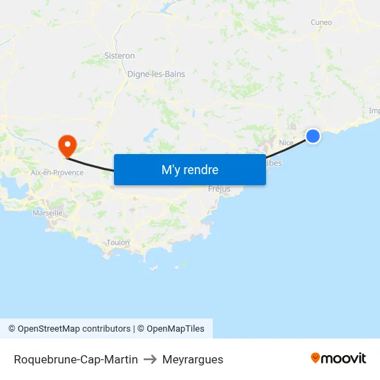 Roquebrune-Cap-Martin to Meyrargues map