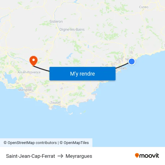 Saint-Jean-Cap-Ferrat to Meyrargues map