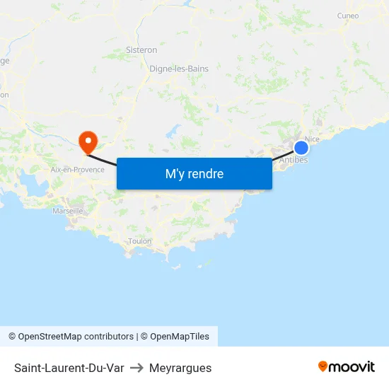 Saint-Laurent-Du-Var to Meyrargues map