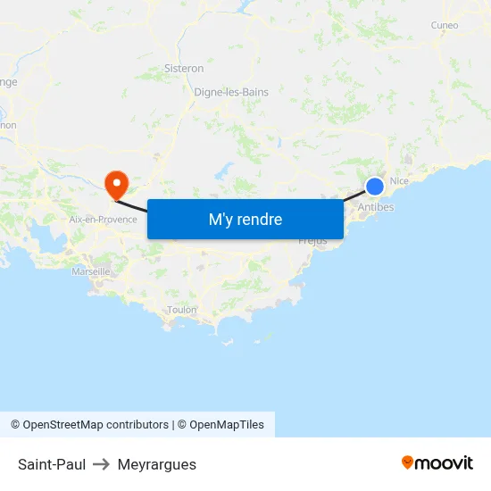 Saint-Paul to Meyrargues map