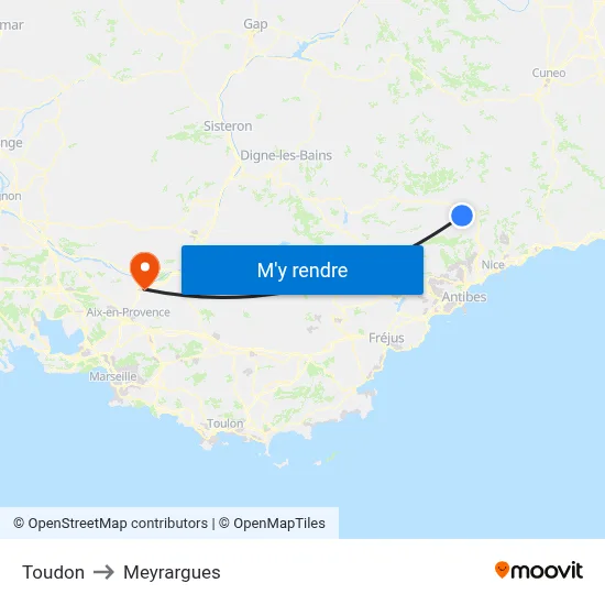 Toudon to Meyrargues map