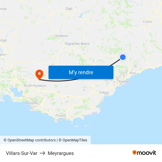Villars-Sur-Var to Meyrargues map