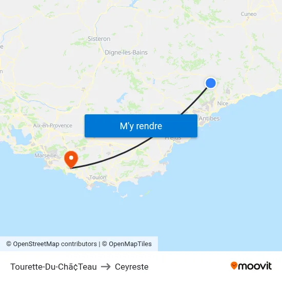 Tourette-Du-Chã¢Teau to Ceyreste map