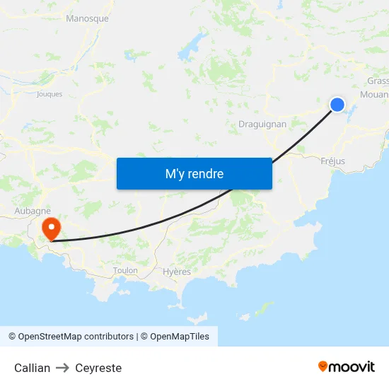 Callian to Ceyreste map
