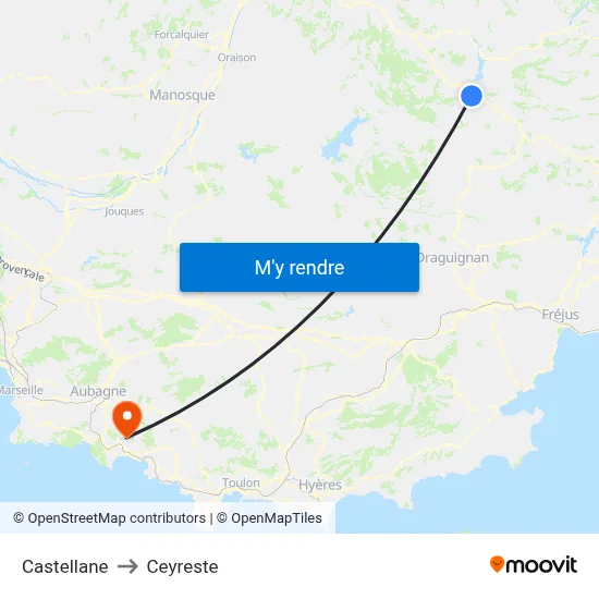 Castellane to Ceyreste map