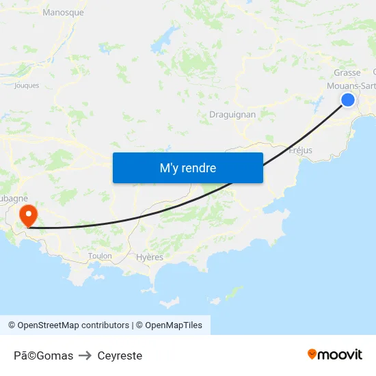 Pã©Gomas to Ceyreste map