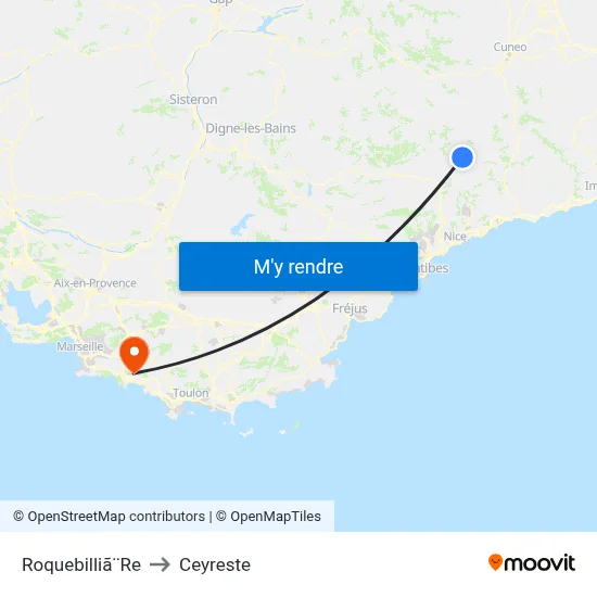 Roquebilliã¨Re to Ceyreste map