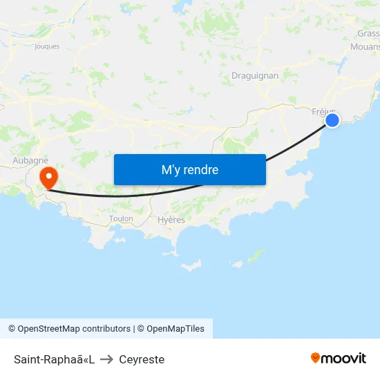 Saint-Raphaã«L to Ceyreste map