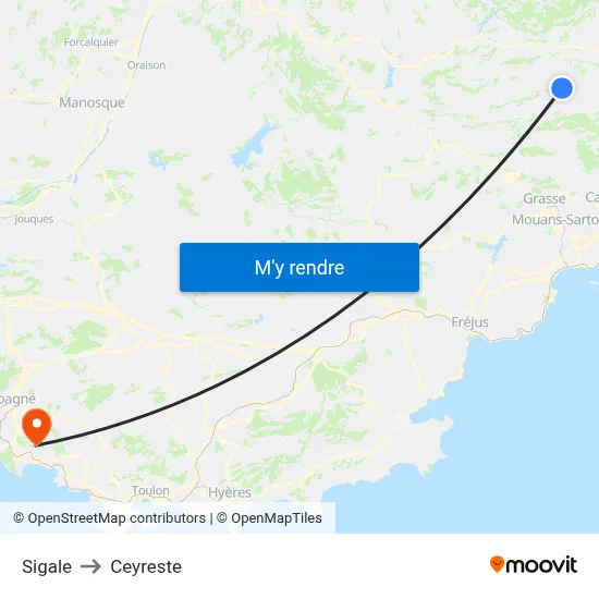 Sigale to Ceyreste map