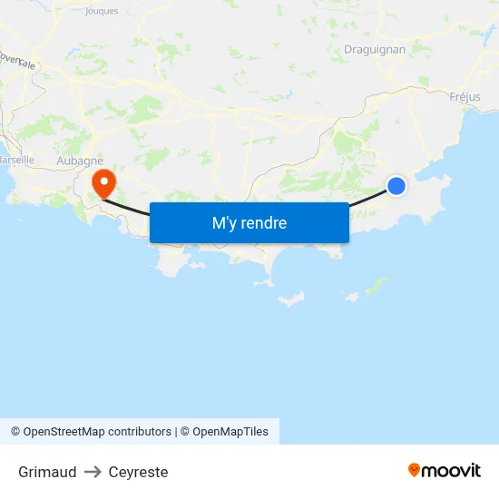 Grimaud to Ceyreste map