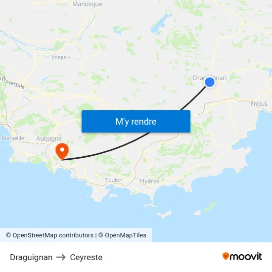 Draguignan to Ceyreste map