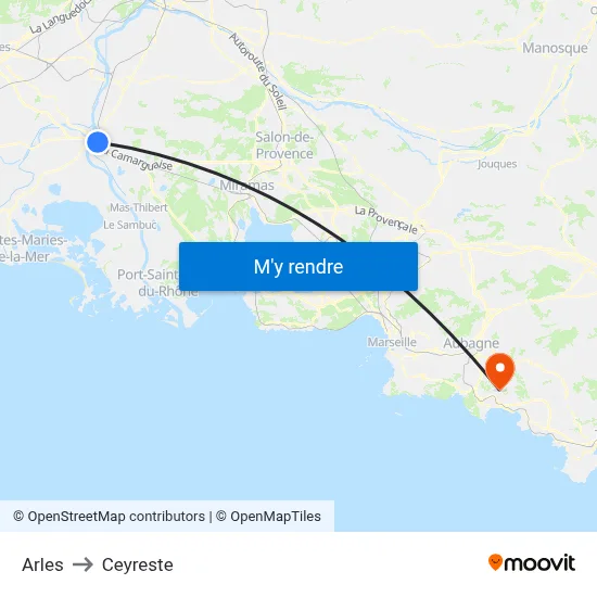 Arles to Ceyreste map