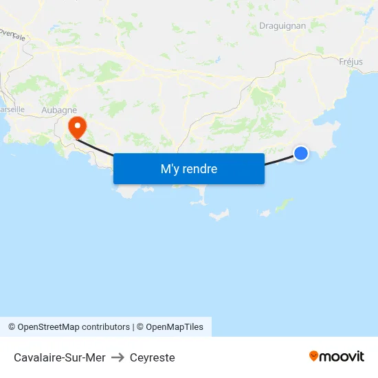 Cavalaire-Sur-Mer to Ceyreste map