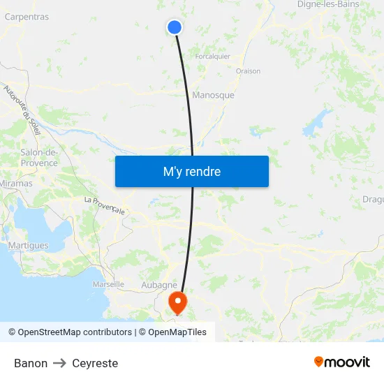 Banon to Ceyreste map
