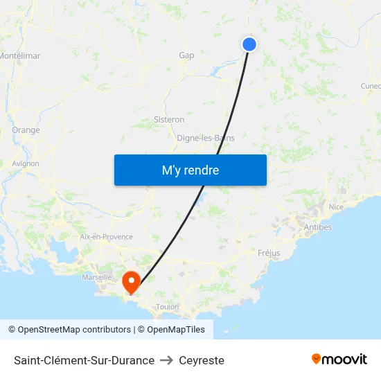 Saint-Clément-Sur-Durance to Ceyreste map