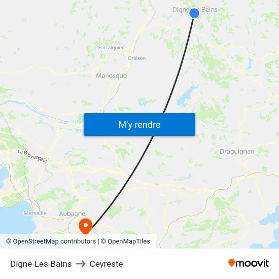 Digne-Les-Bains to Ceyreste map