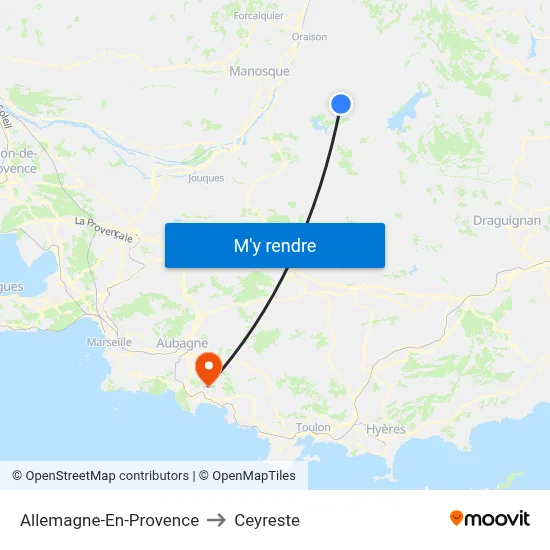 Allemagne-En-Provence to Ceyreste map