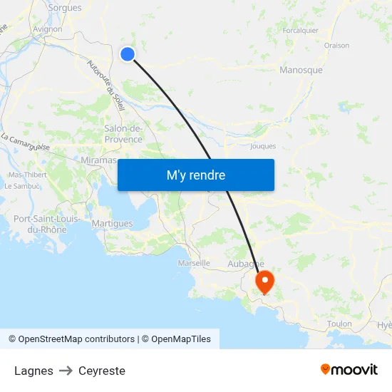 Lagnes to Ceyreste map