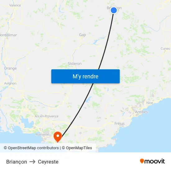 Briançon to Ceyreste map