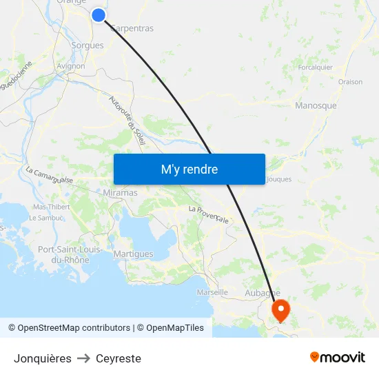 Jonquières to Ceyreste map