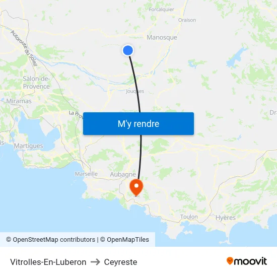 Vitrolles-En-Luberon to Ceyreste map