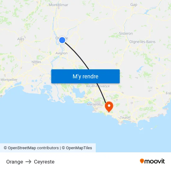 Orange to Ceyreste map