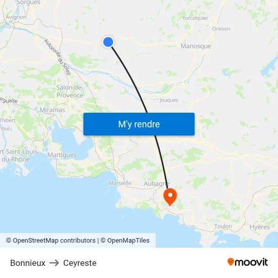 Bonnieux to Ceyreste map