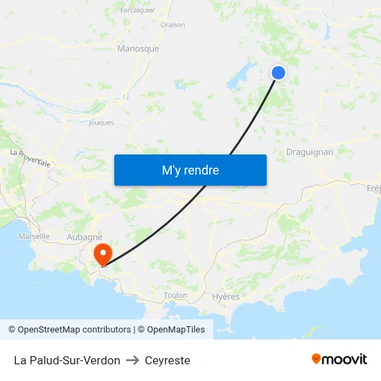 La Palud-Sur-Verdon to Ceyreste map