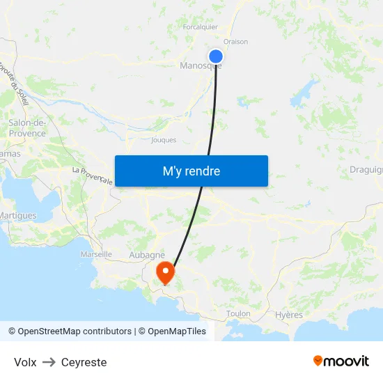 Volx to Ceyreste map