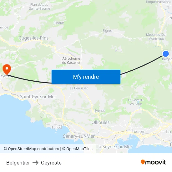 Belgentier to Ceyreste map