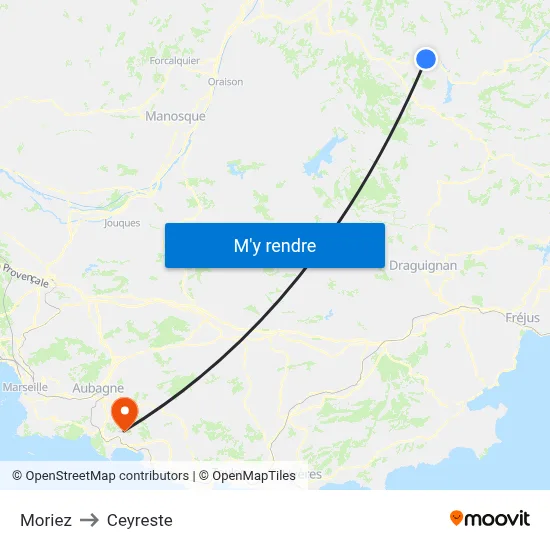 Moriez to Ceyreste map
