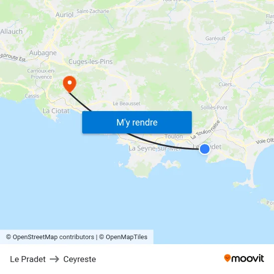 Le Pradet to Ceyreste map
