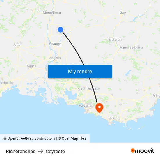 Richerenches to Ceyreste map