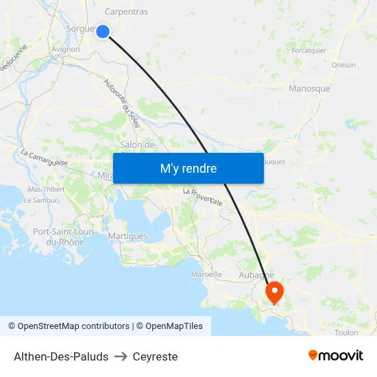 Althen-Des-Paluds to Ceyreste map