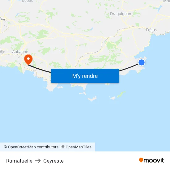 Ramatuelle to Ceyreste map