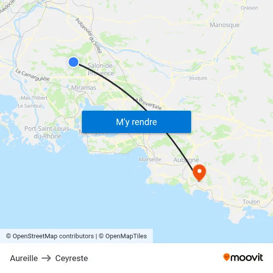 Aureille to Ceyreste map