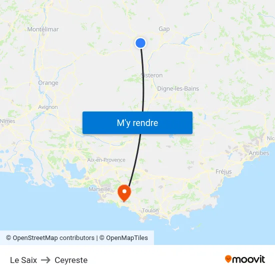 Le Saix to Ceyreste map