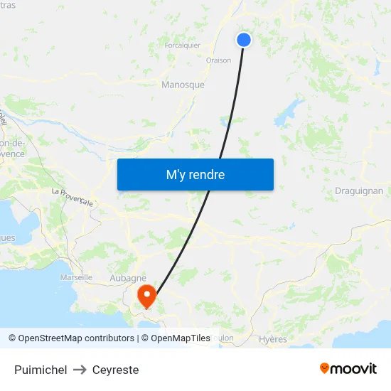 Puimichel to Ceyreste map