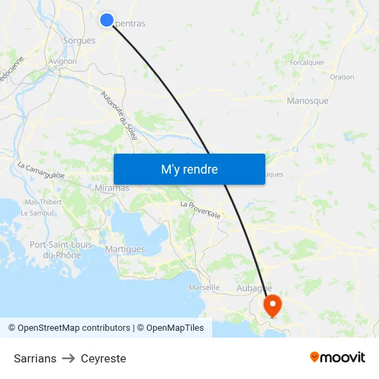 Sarrians to Ceyreste map