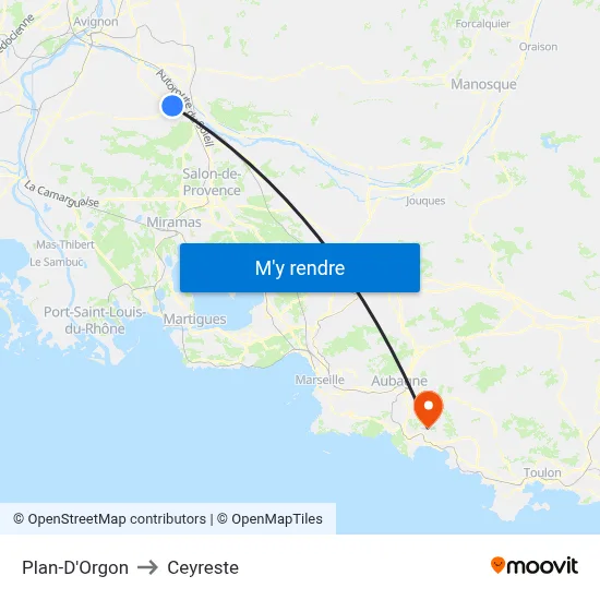 Plan-D'Orgon to Ceyreste map