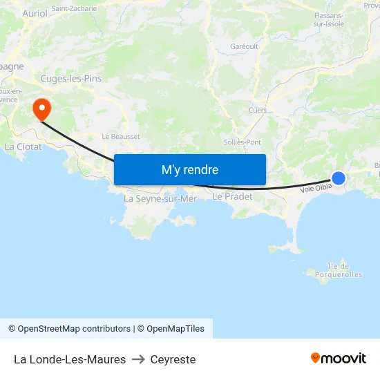 La Londe-Les-Maures to Ceyreste map