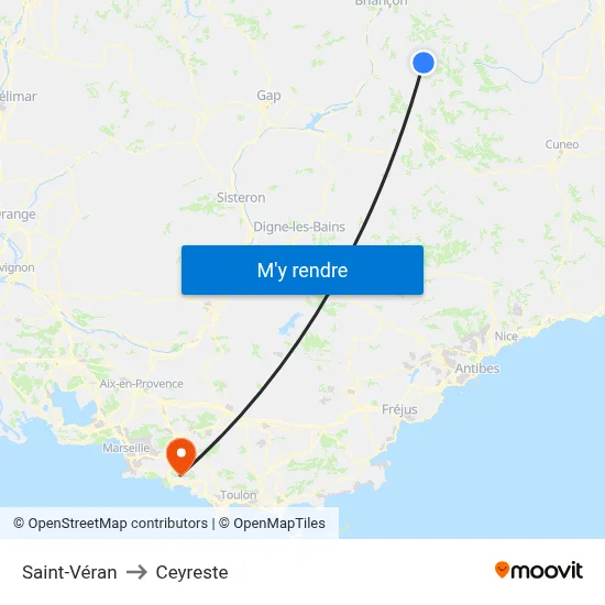 Saint-Véran to Ceyreste map