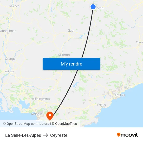 La Salle-Les-Alpes to Ceyreste map