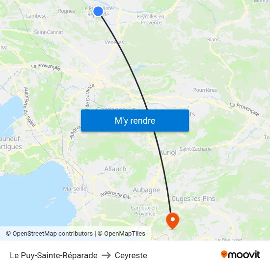 Le Puy-Sainte-Réparade to Ceyreste map
